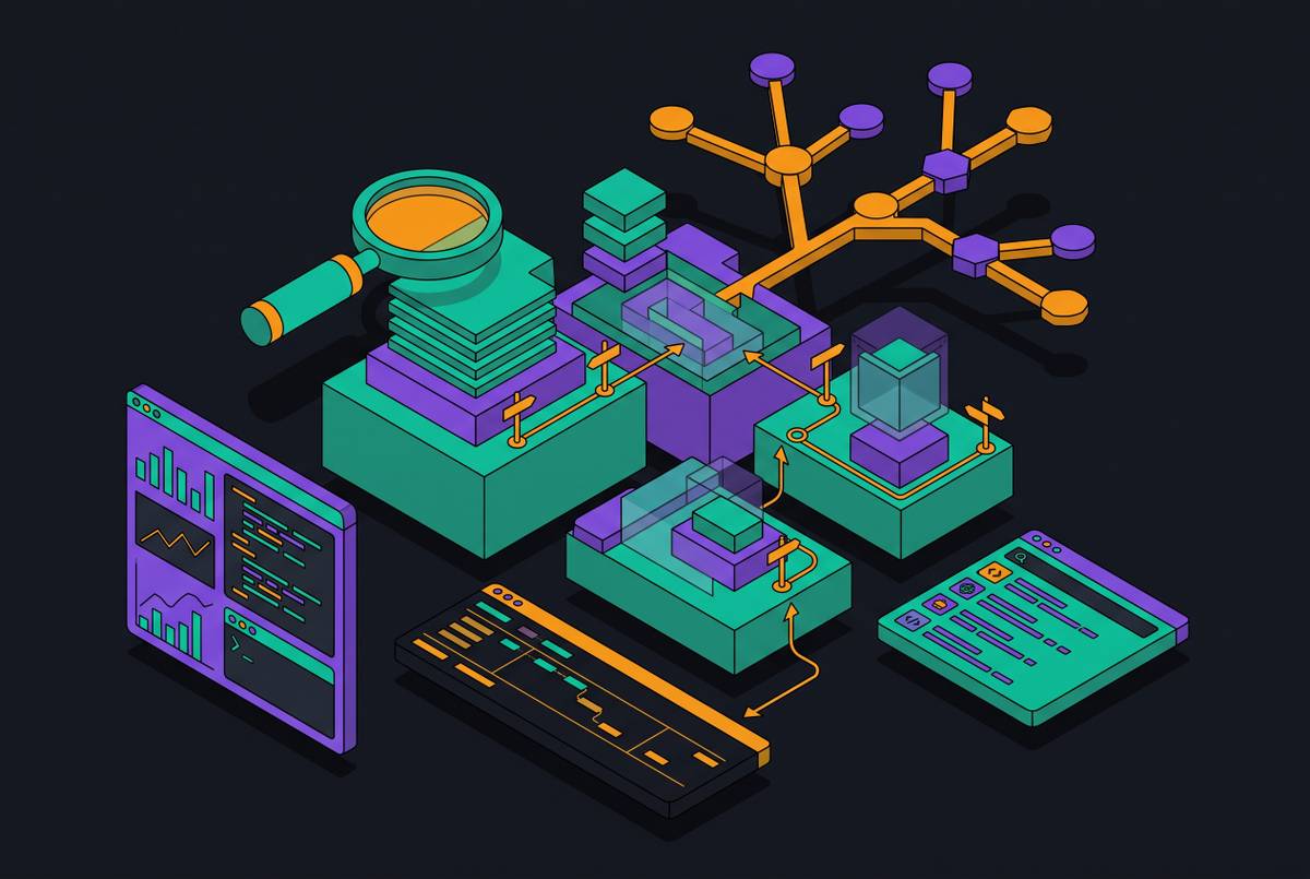 Cover illustration for “Developer Tooling Landscape for Navigating an Unfamiliar Codebase”