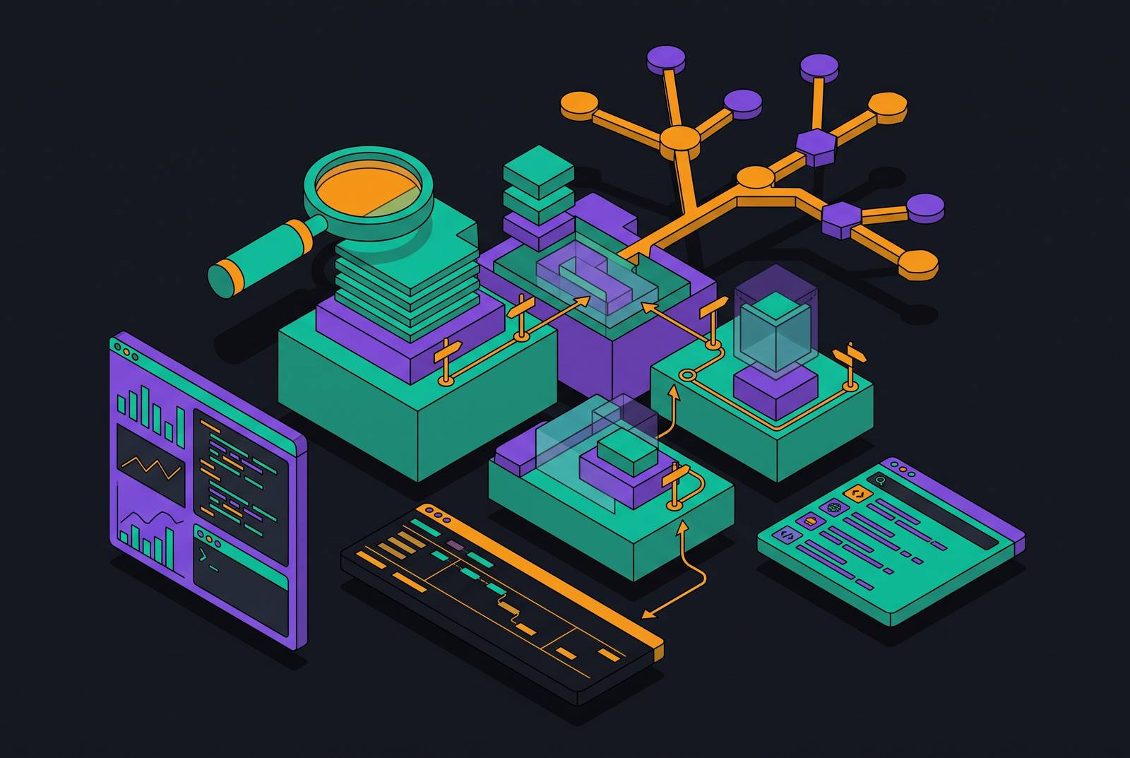 Cover illustration for “Developer Tooling Landscape for Navigating an Unfamiliar Codebase”