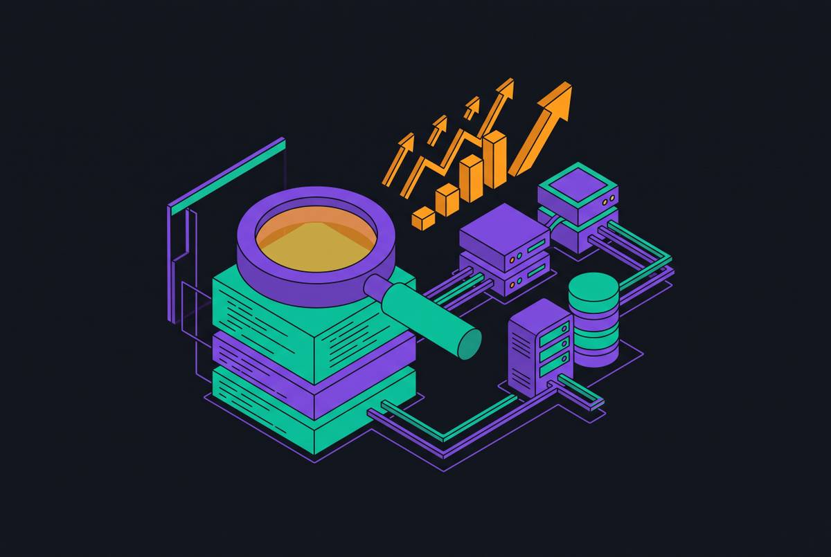 Cover illustration for “Code Search ROI for Engineering Organizations”