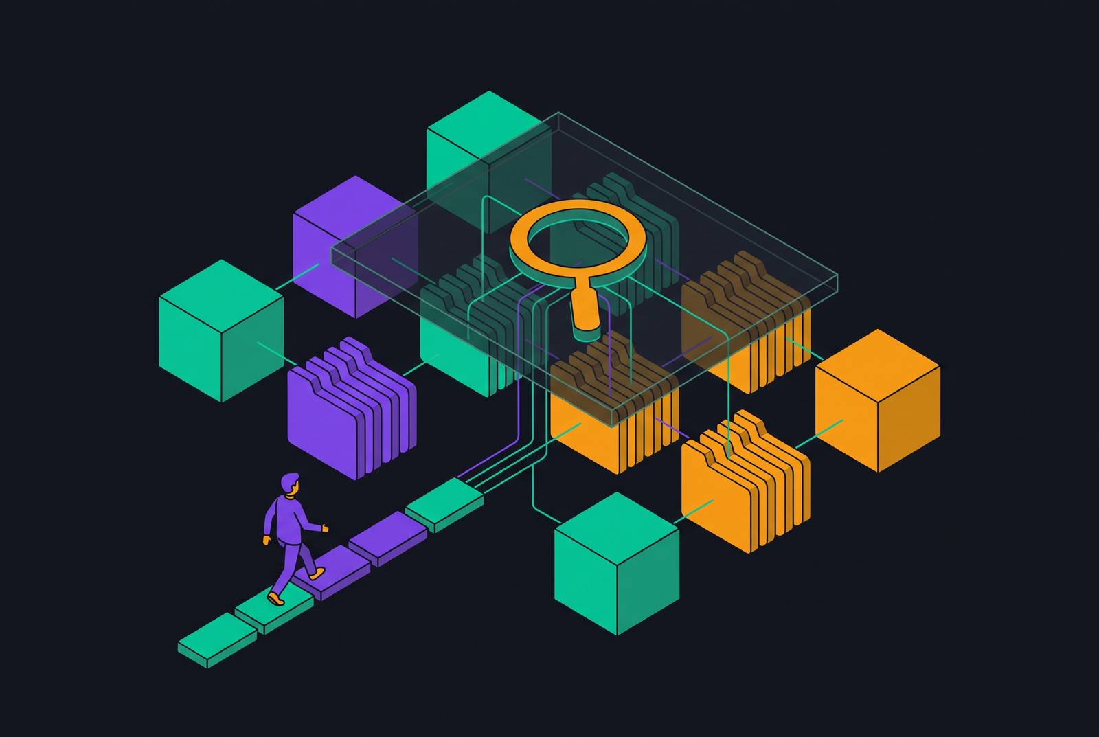 Cover illustration for “Cross-Repository Search as the Missing Layer in Engineering Onboarding”