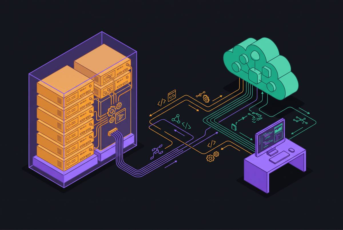 Cover illustration for “Self-Hosted vs Cloud-Hosted AI Developer Tools for Enterprises”