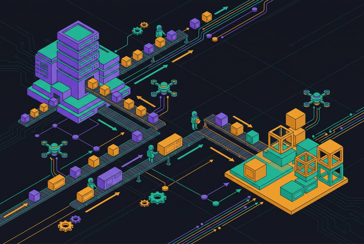 Cover illustration for “Large-Scale Code Migrations With AI Agents”