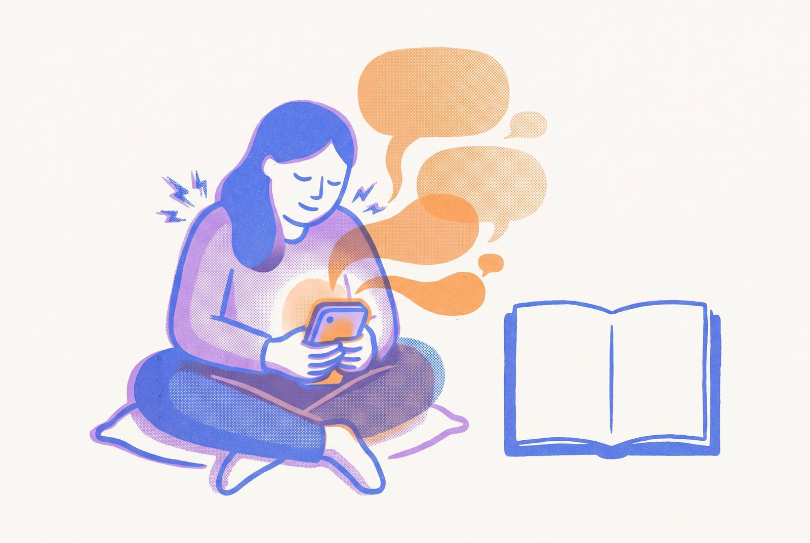 Cover illustration for “Why Talking to an App Beats Staring at a Blank Page When Anxiety Spikes”
