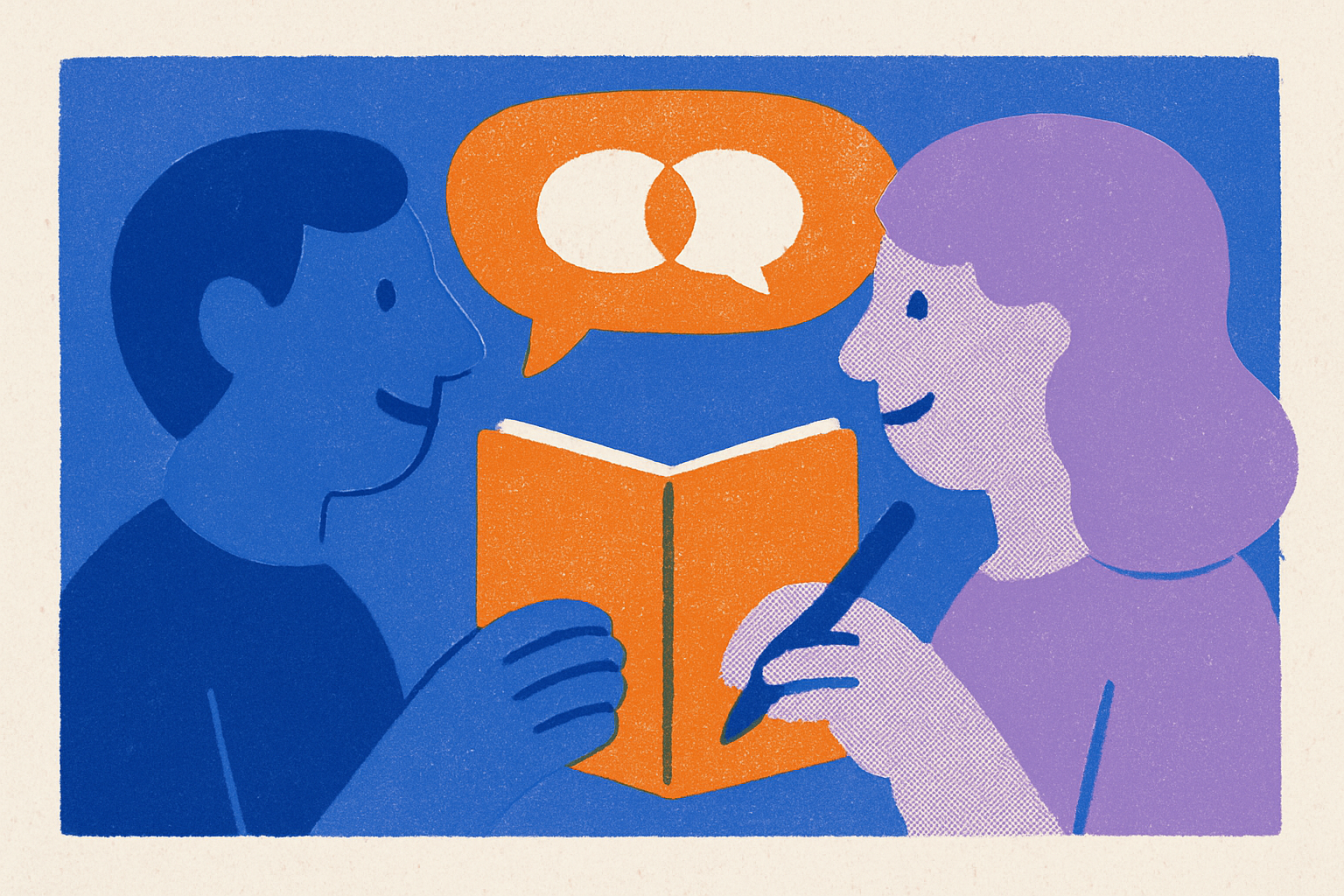 Cover illustration for “Conversation Starter Prompts for Couples Journaling Together”