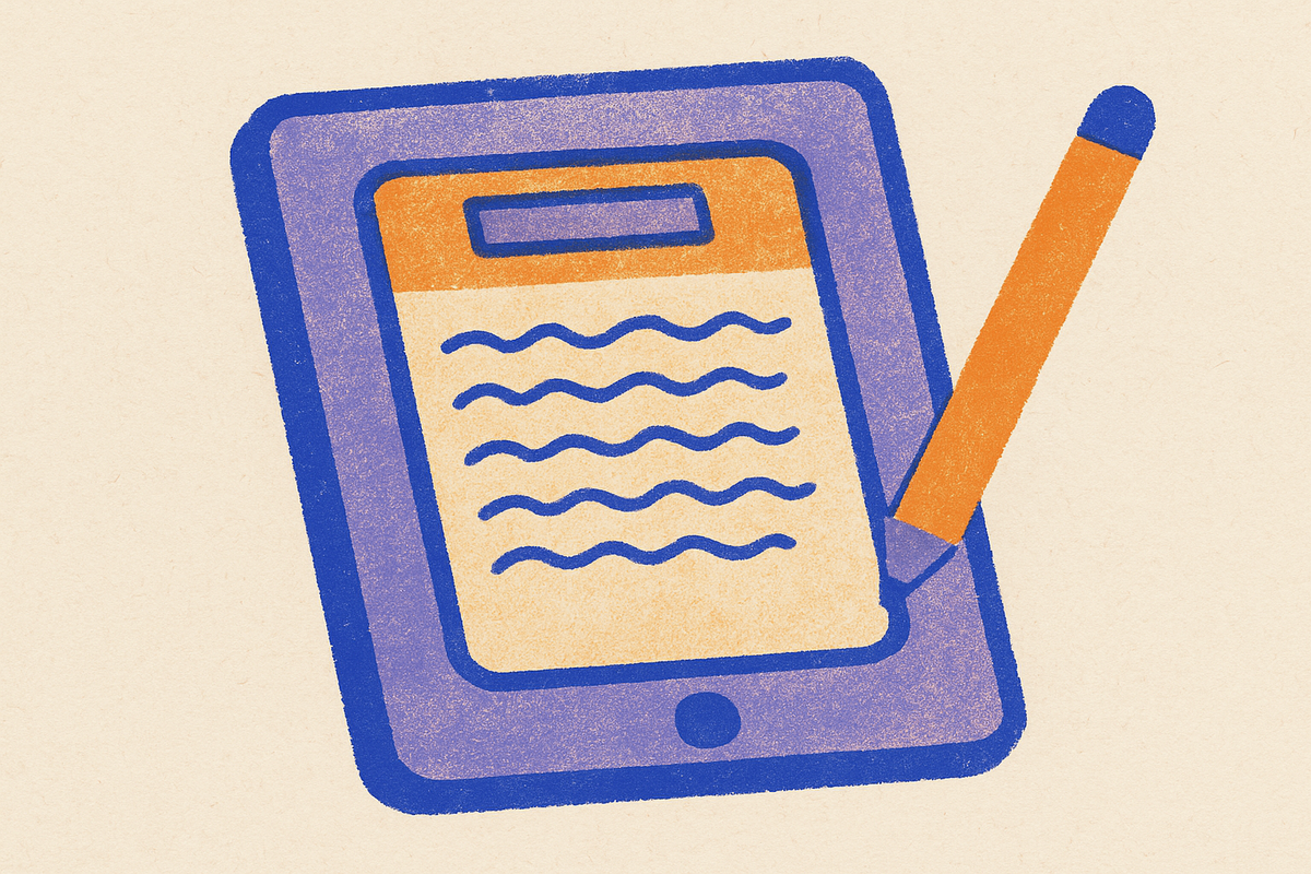 Cover illustration for “digital journaling tools that apply expressive writing research to prompt design”