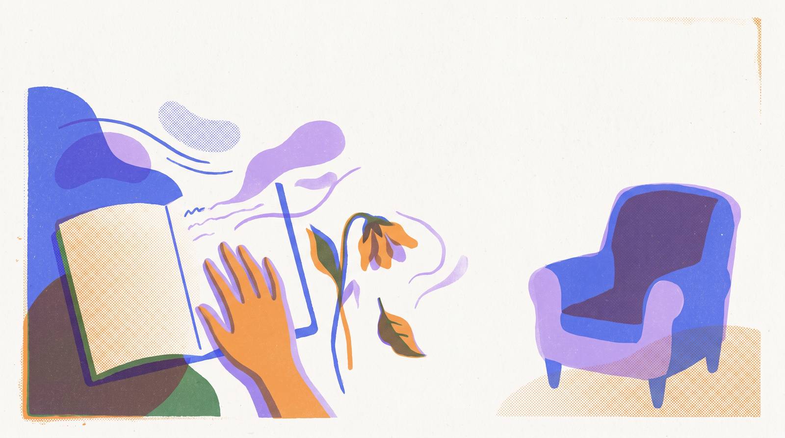 Cover illustration for “Journal Prompts for Processing Grief and Loss”