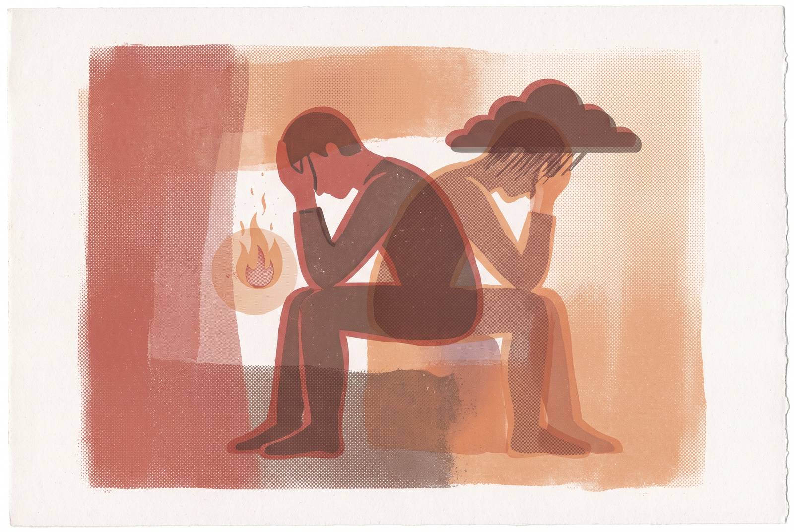 Cover illustration for “Distinguishing Burnout From Depression”