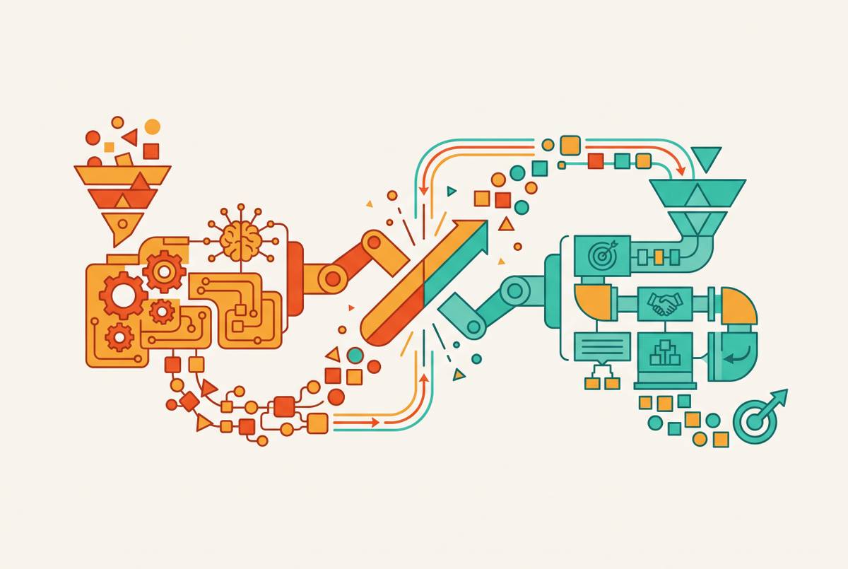 Cover illustration for “Handoff Logic Between Marketing Automation and Sales CRM”