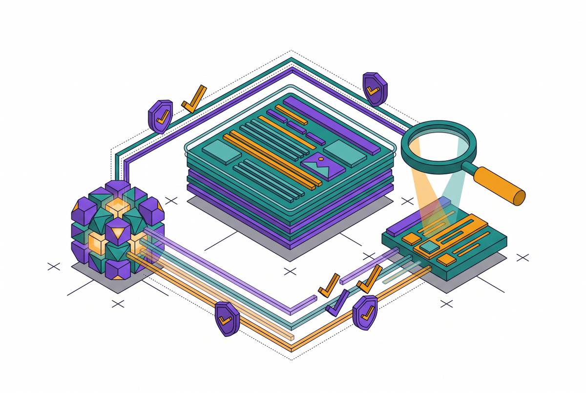 Cover illustration for “Aligning On-Site Content With AI and Search Credibility Signals Simultaneously”