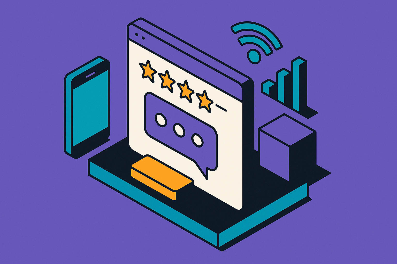 Cover illustration for “Review Response Strategy as a Signal to AI and Algorithmic Systems”