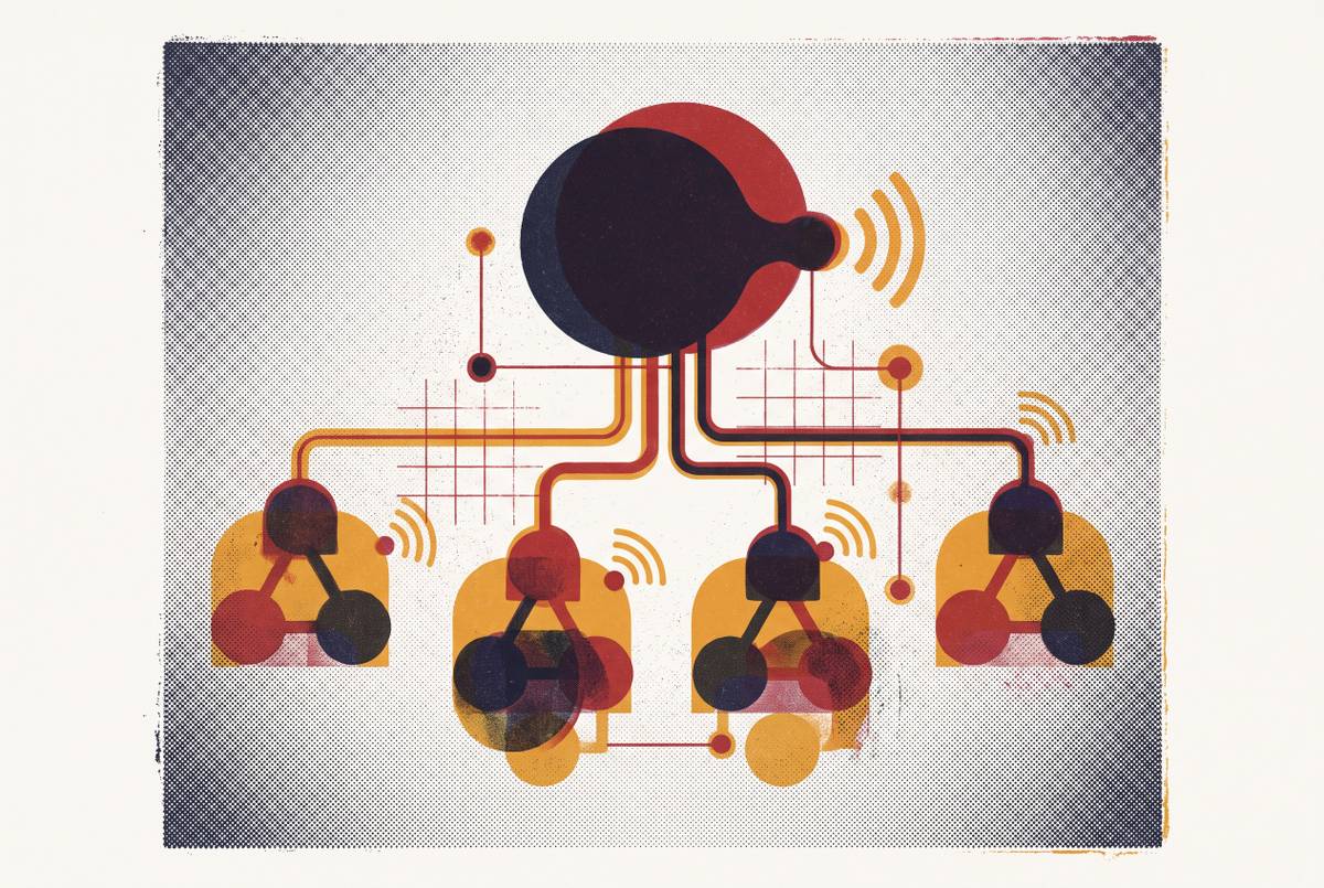 Cover illustration for “Brand Architecture Choices for Multi-Product AI Discoverability”