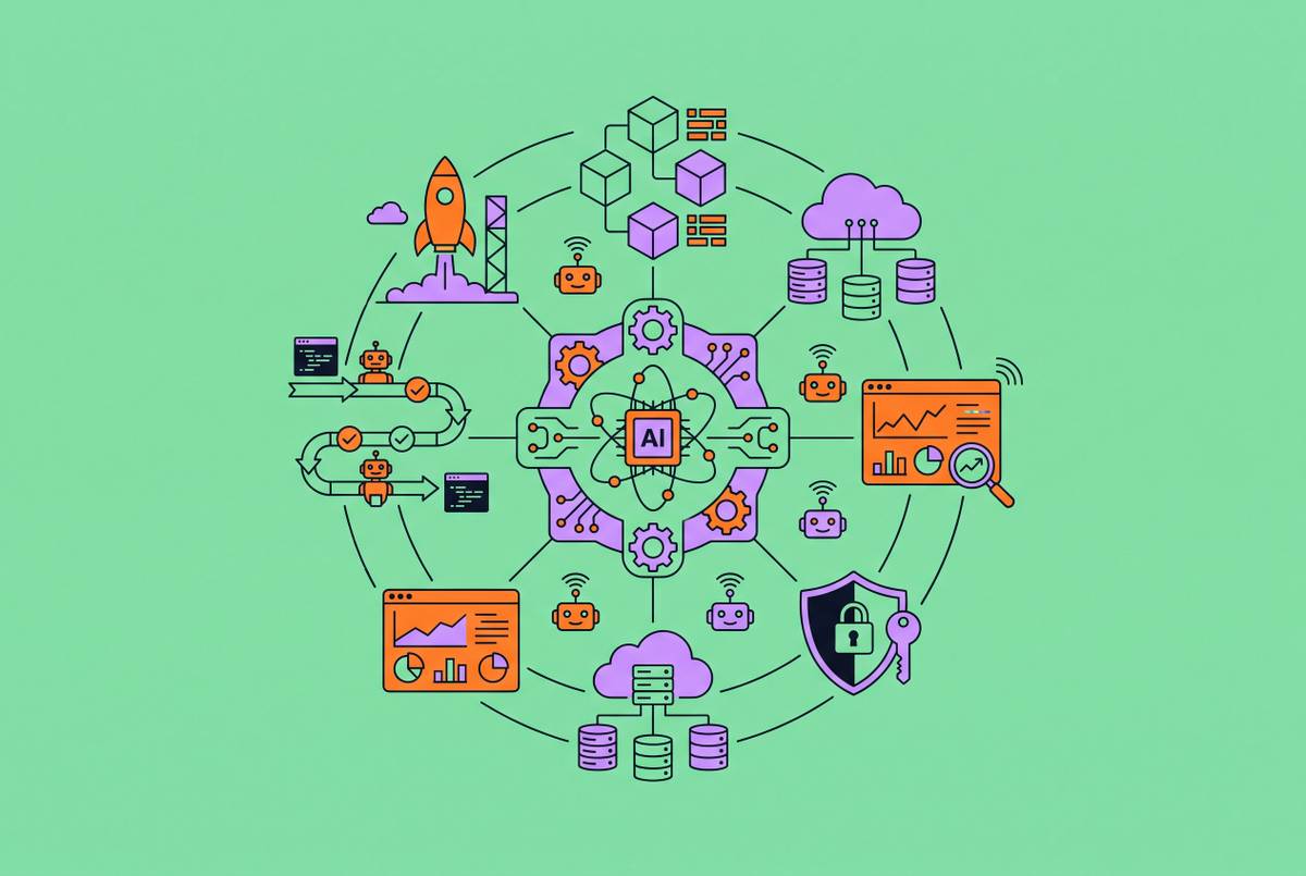 Cover illustration for “DevOps Tool Ecosystem for Teams Using AI Agents”
