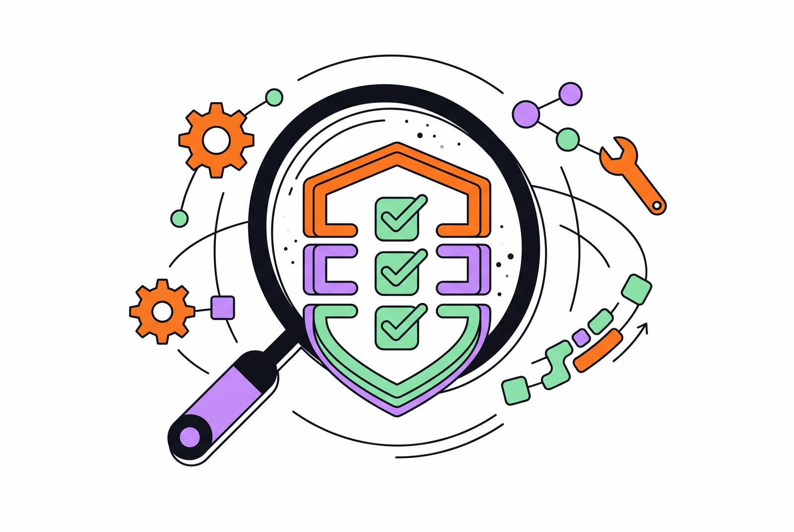Cover illustration for “Evaluating Agentic Coding Tools for Regulated Codebases”