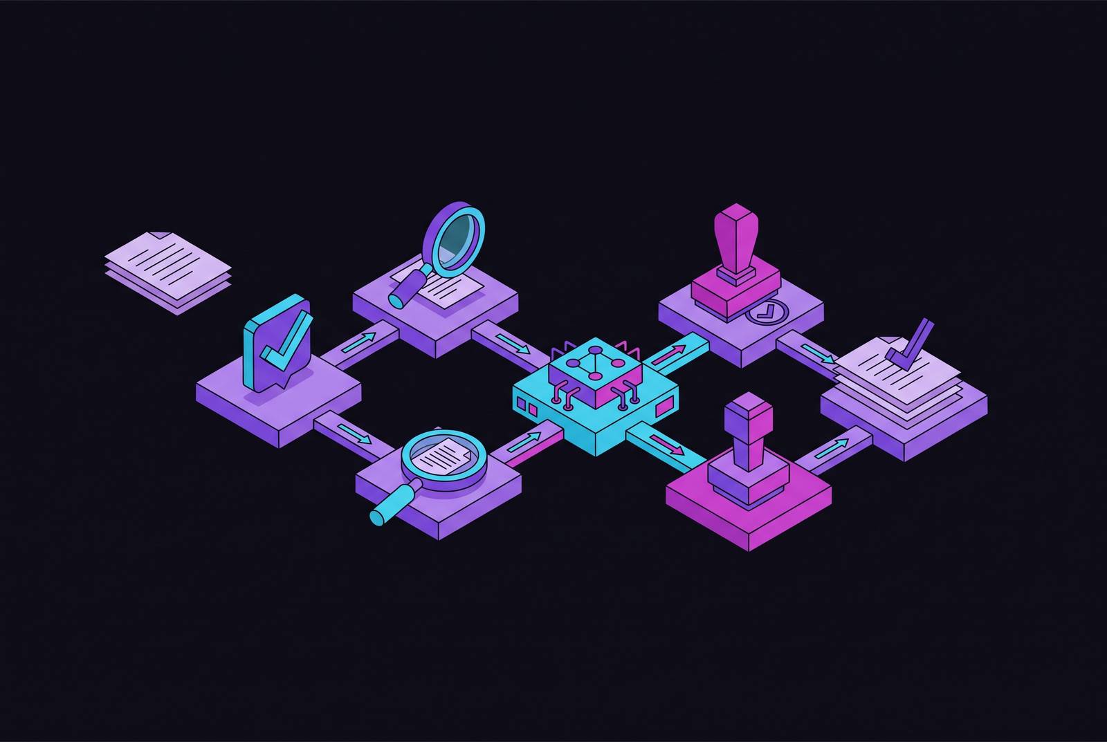 Cover illustration for “Preserving Editorial Review Stages in AI-Augmented Workflows”