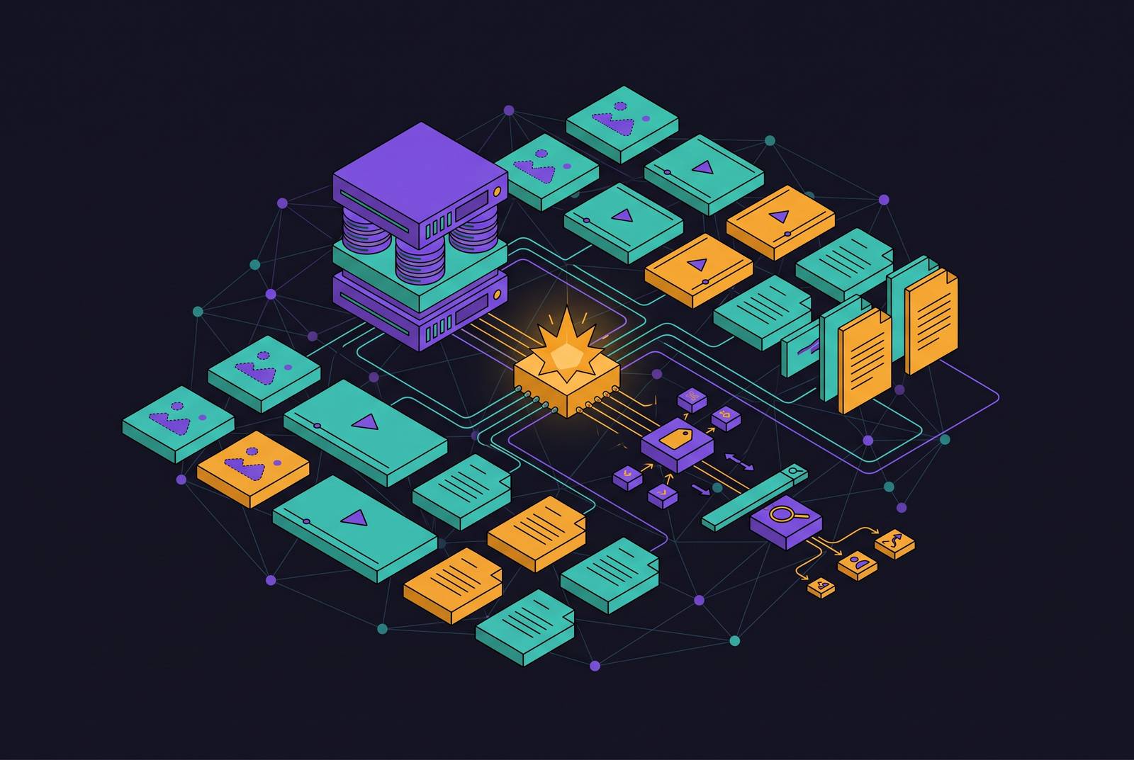 Cover illustration for “AI Features in Enterprise DAM Platforms”