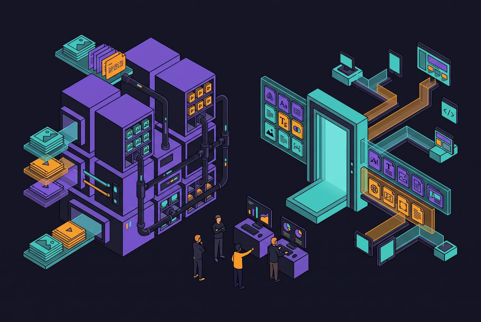 Cover illustration for “DAM vs Brand Portal for Marketing Ops Teams”