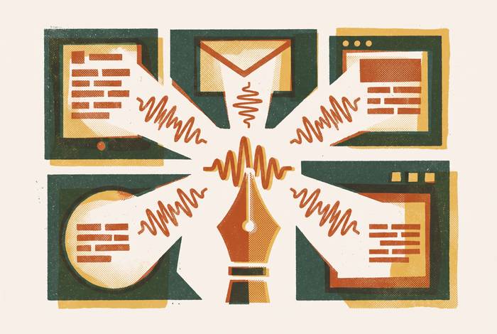Cover illustration for “AI Copy Generation That Maintains Brand Voice Across Channels”