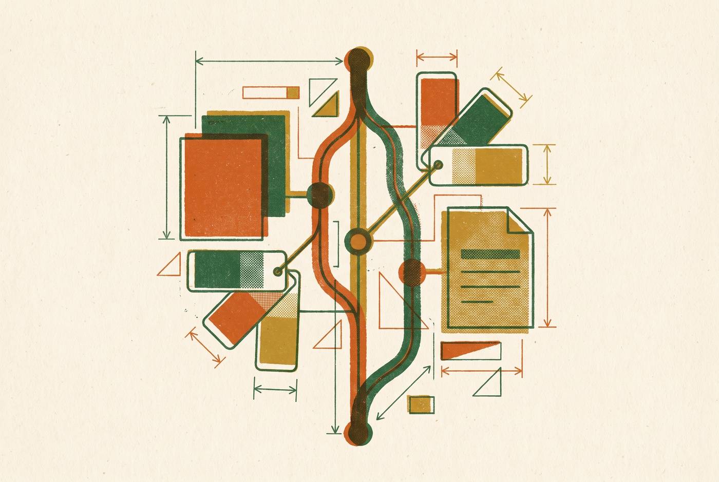 Cover illustration for “Versioning Brand Guidelines the Way Engineers Version Code”