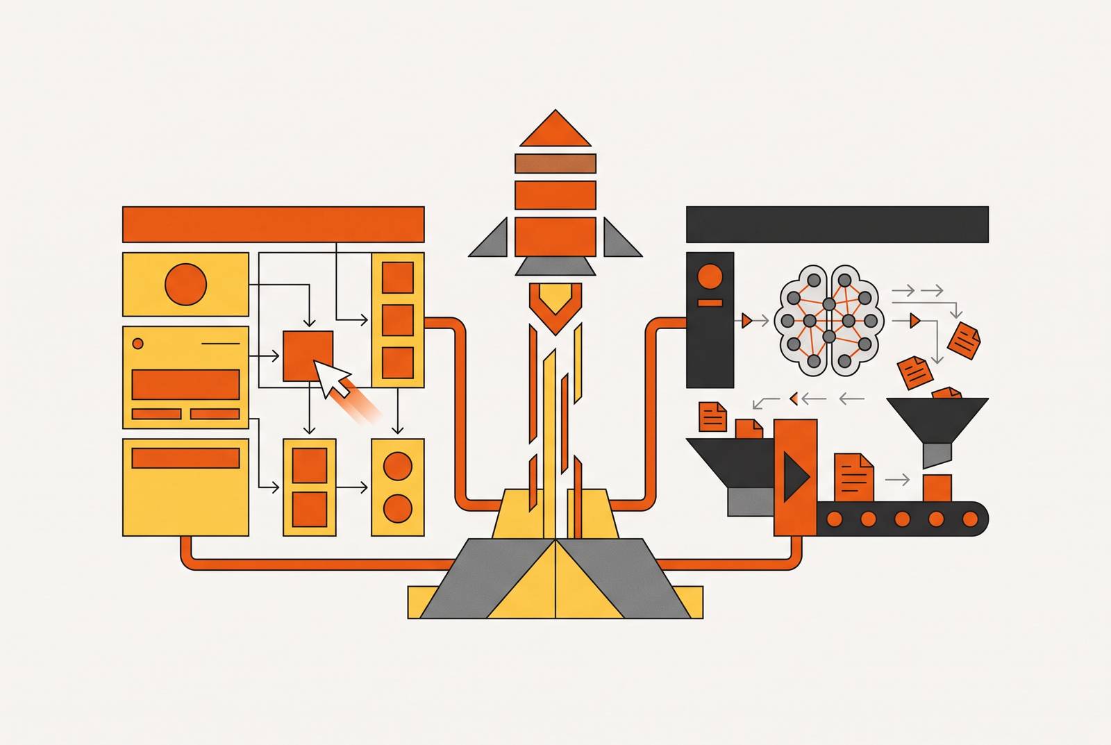 Cover illustration for “Bubble vs No Code AI Builder for Launching a SaaS”