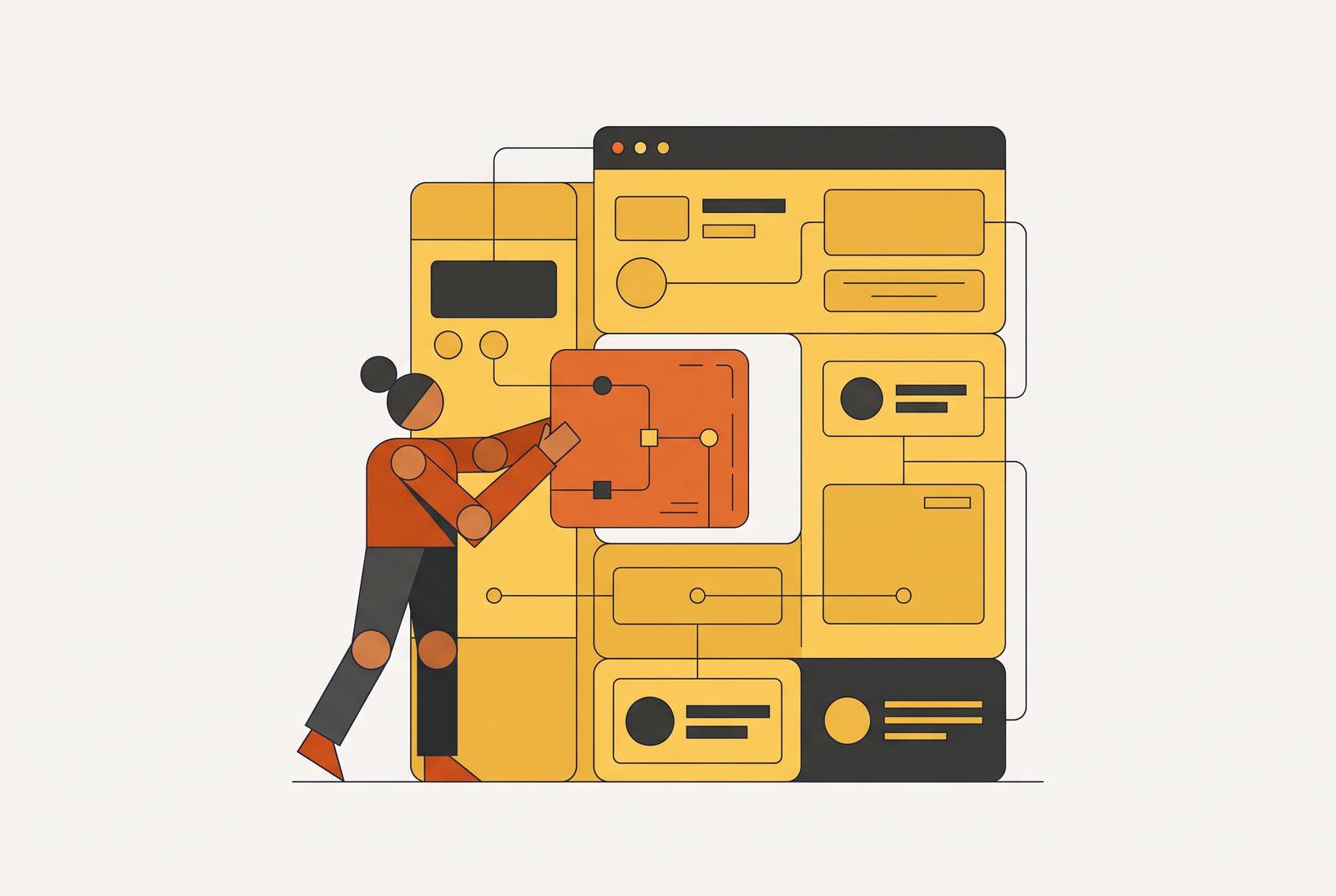 Cover illustration for “When to Hire a Developer After Launching a No-Code App”