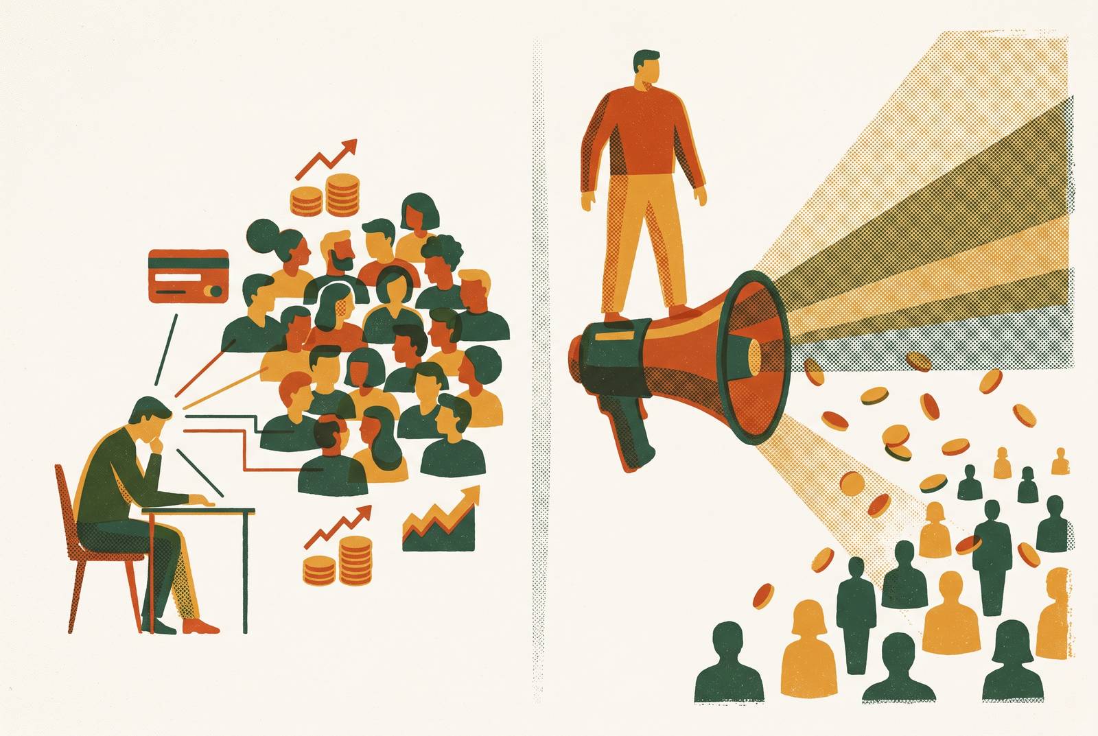 Cover illustration for “Niche Operator Creators vs. Broad-Audience Influencers for Fintech Sponsorships”