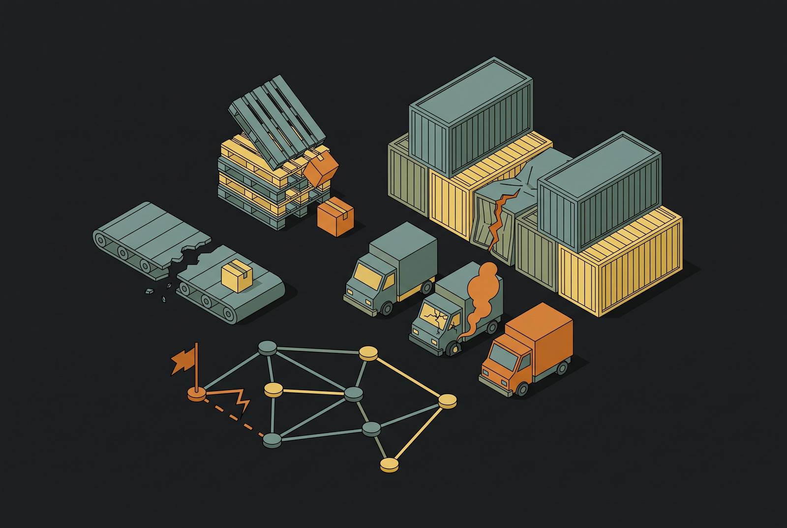 Cover illustration for “Failure Modes in Mission-Critical Logistics Operations”