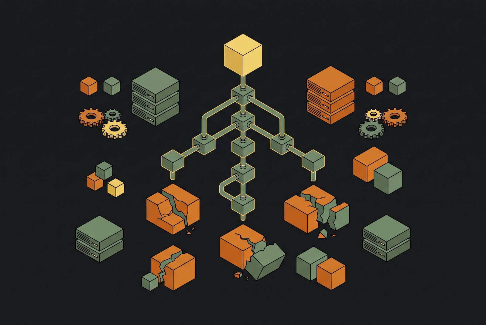Cover illustration for “Root Cause Patterns in Enterprise AI Rollout Failures”