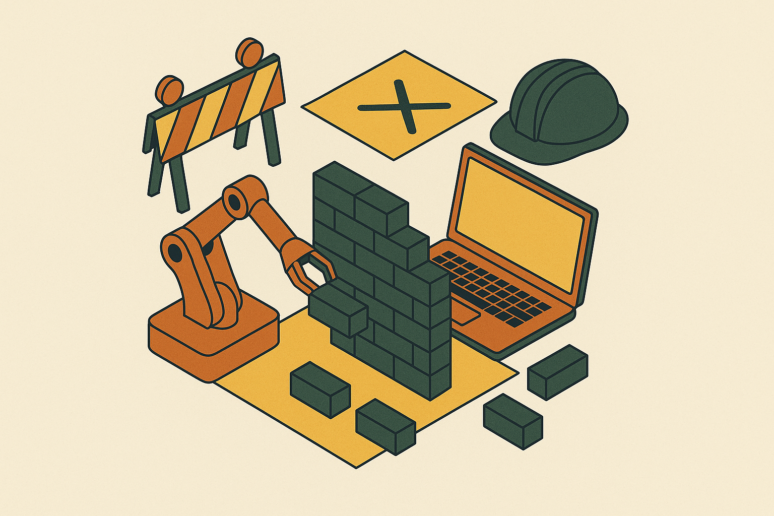 Cover illustration for “Why Automating Bad Construction Processes Fails”