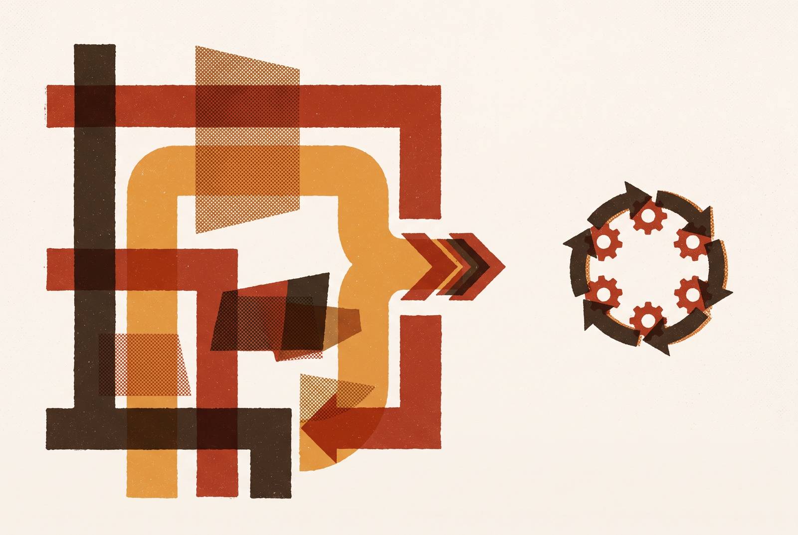 Cover illustration for “What Full Process Redesign Actually Produces vs. RPA Automation”