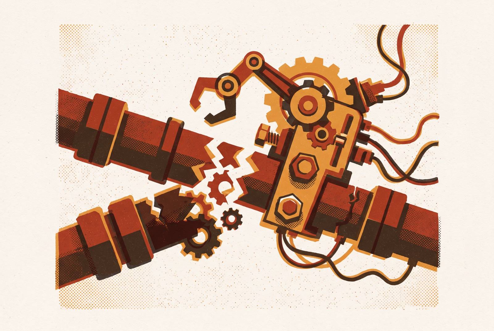 Cover illustration for “Bolt-On Automation and the Broken Process Problem”