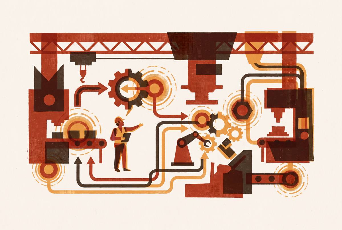 Cover illustration for “Change Management for AI Agent Deployment in Manufacturing Plants”