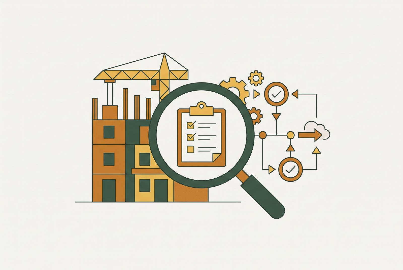 Cover illustration for “Process Audit Methods Before AI Deployment in Construction”