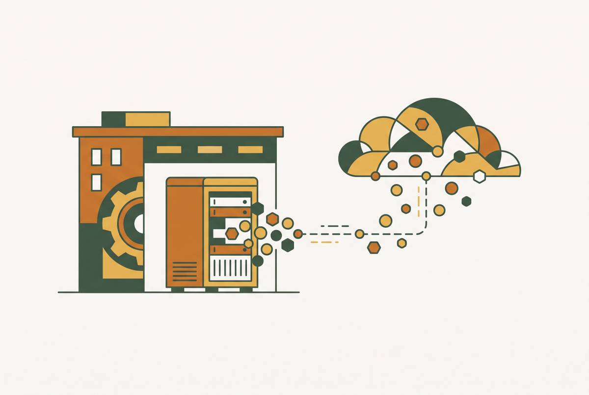Cover illustration for “On-Premise vs Cloud Deployment for AI Agents in Industrial Operations”