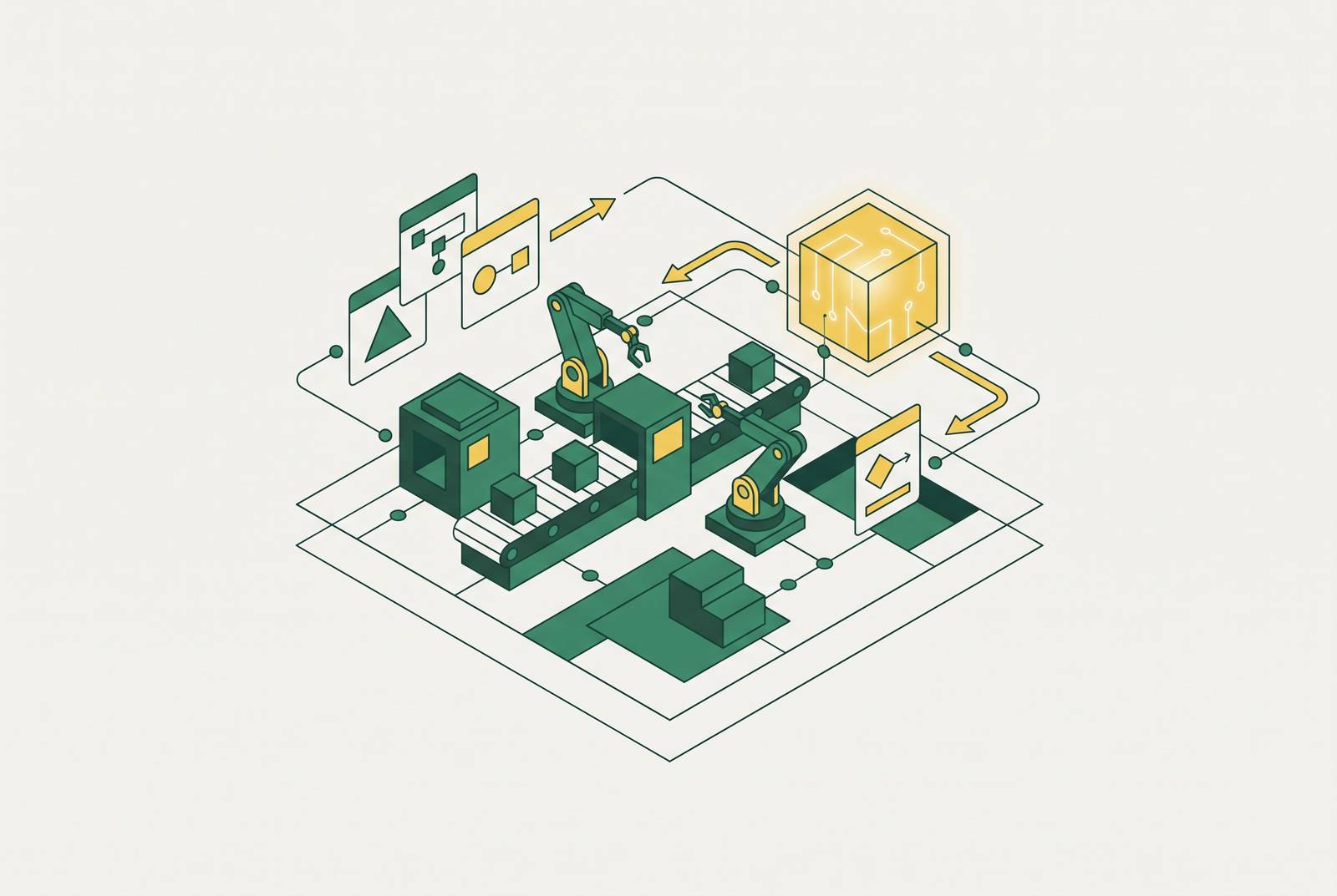 Cover illustration for “Designing the First Live AI Process for a Manufacturing Department”