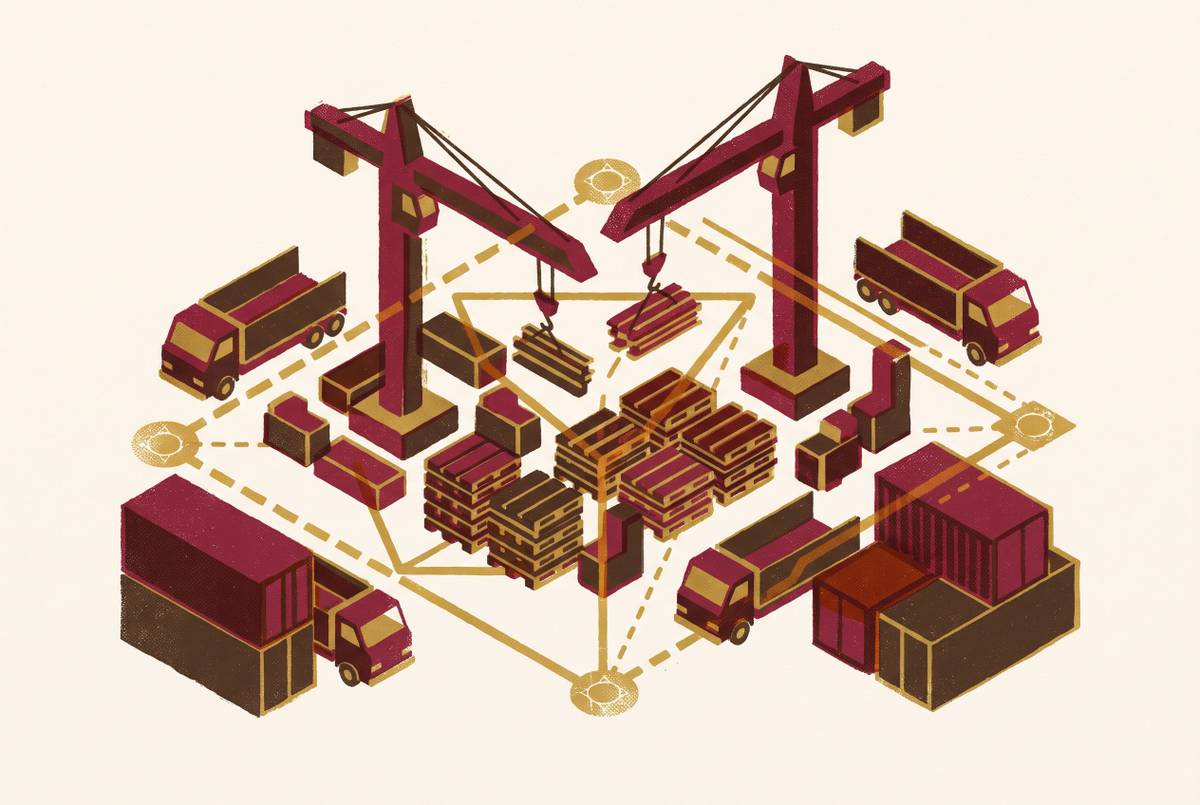 Cover illustration for “AI Agent Applications in Construction Logistics Coordination”