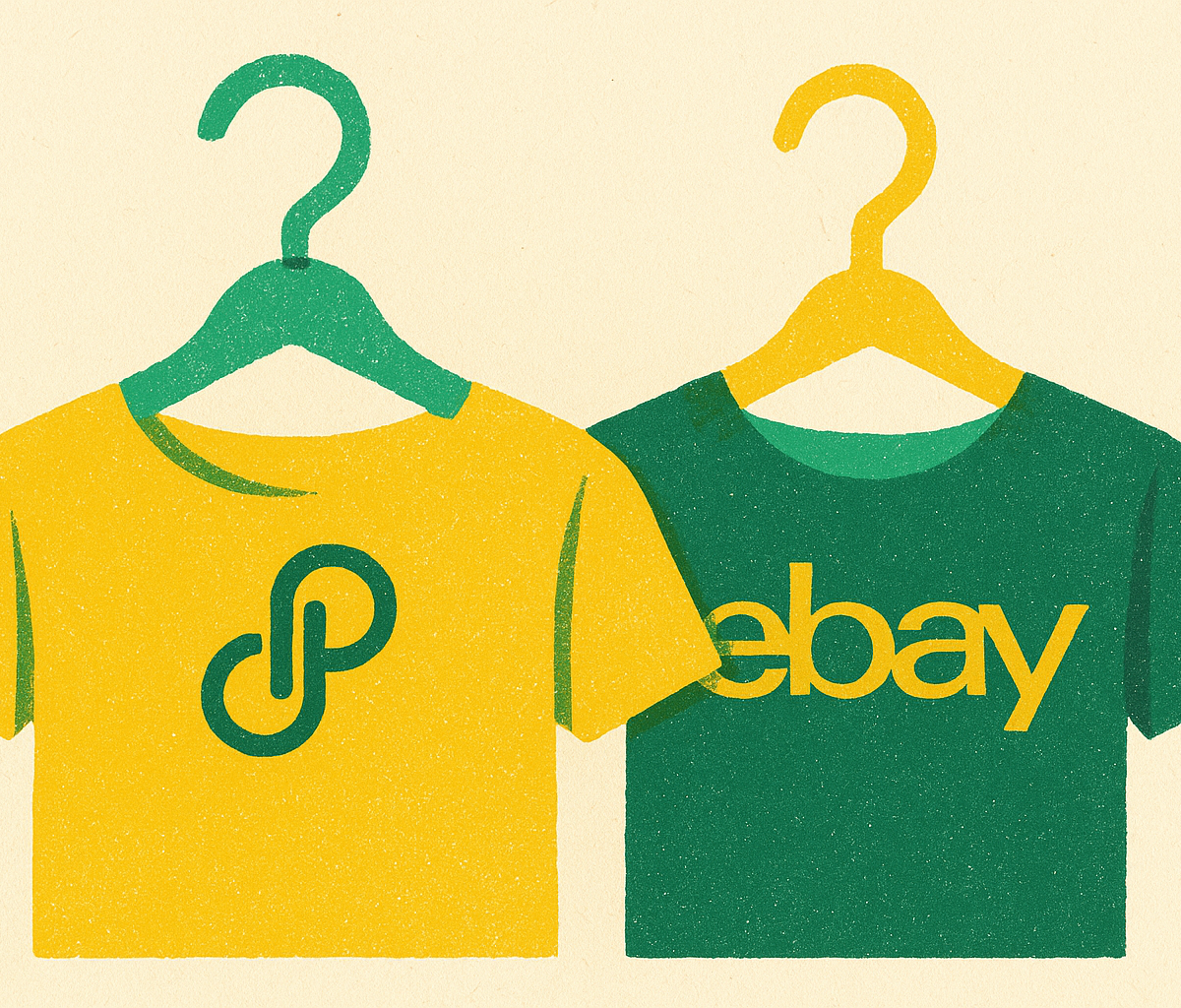 Cover illustration for “Selling on Poshmark vs eBay for Clothing”