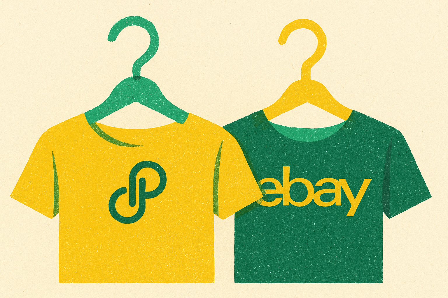 Cover illustration for “Selling on Poshmark vs eBay for Clothing”