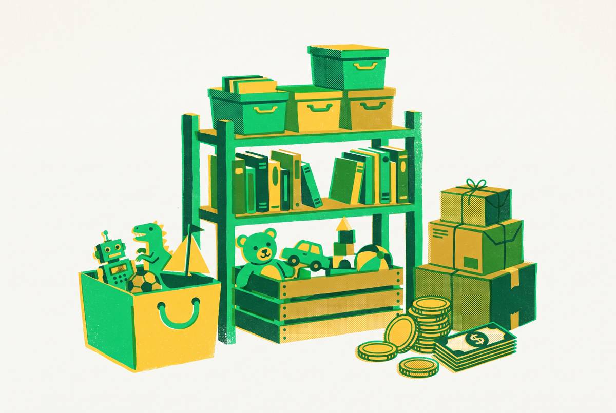 Cover illustration for “Decluttering a Kids' Room for Cash”