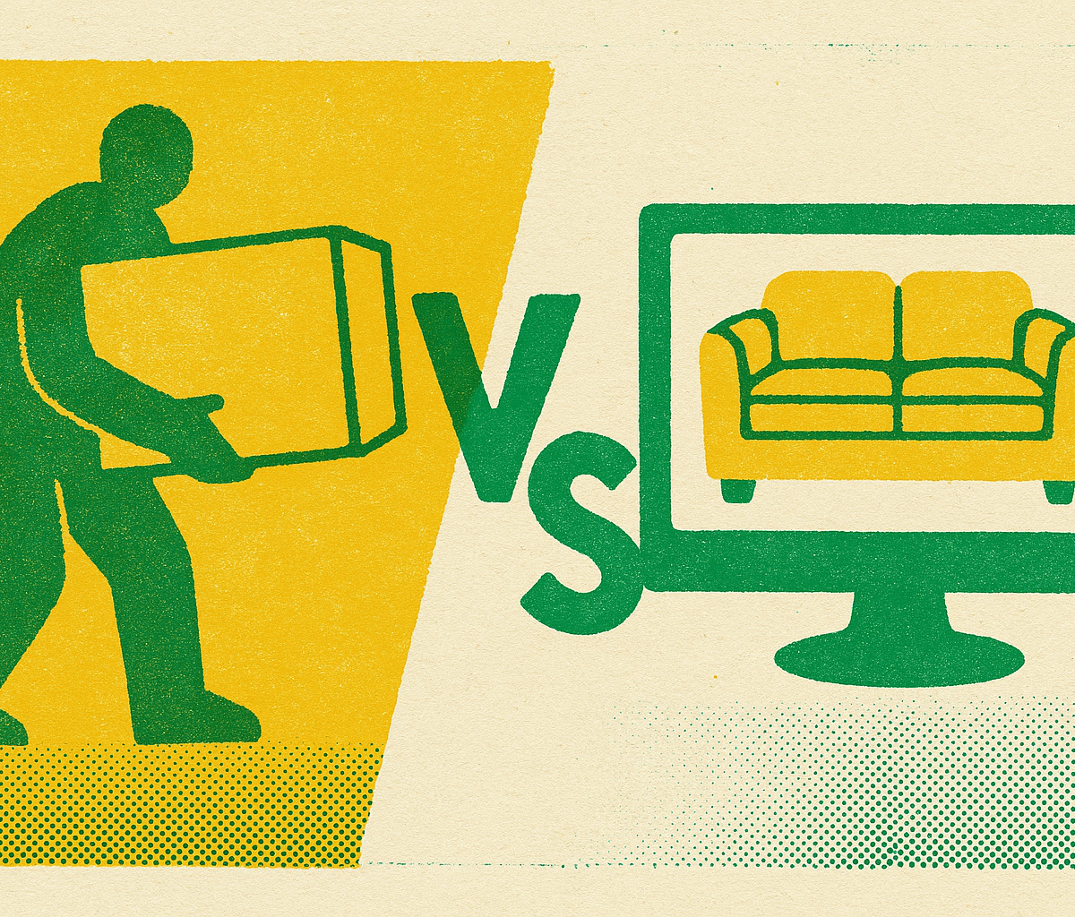 Cover illustration for “Local vs Online Selling for Large or Heavy Items”