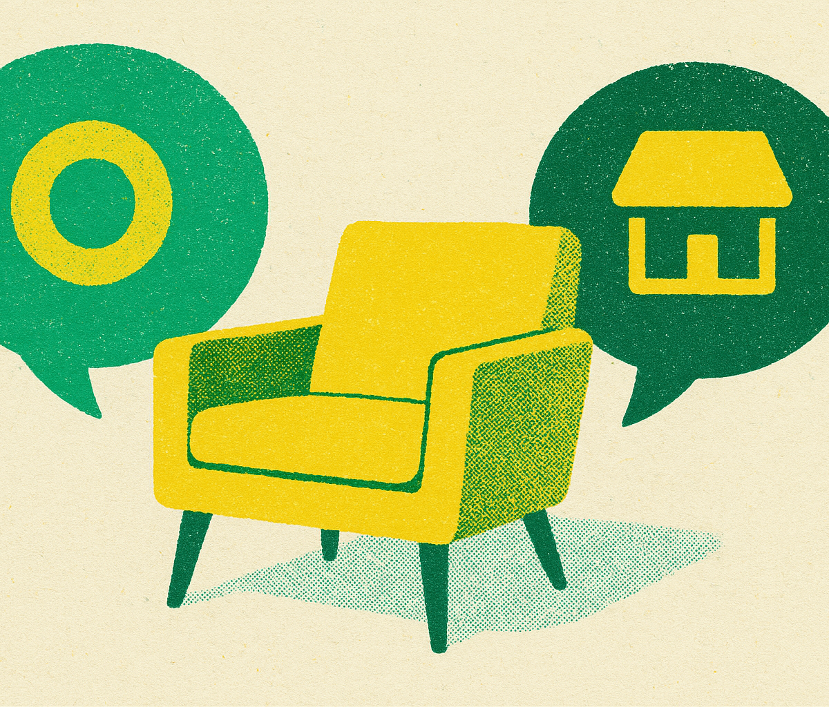 Cover illustration for “OfferUp vs Facebook Marketplace for Furniture”