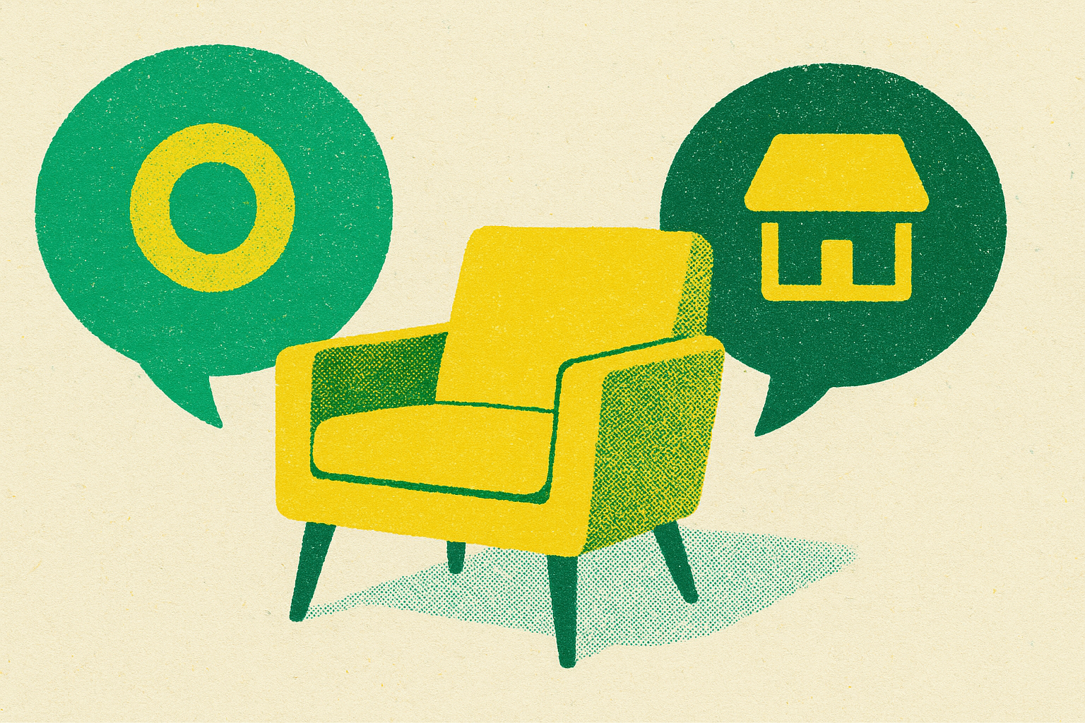 Cover illustration for “OfferUp vs Facebook Marketplace for Furniture”