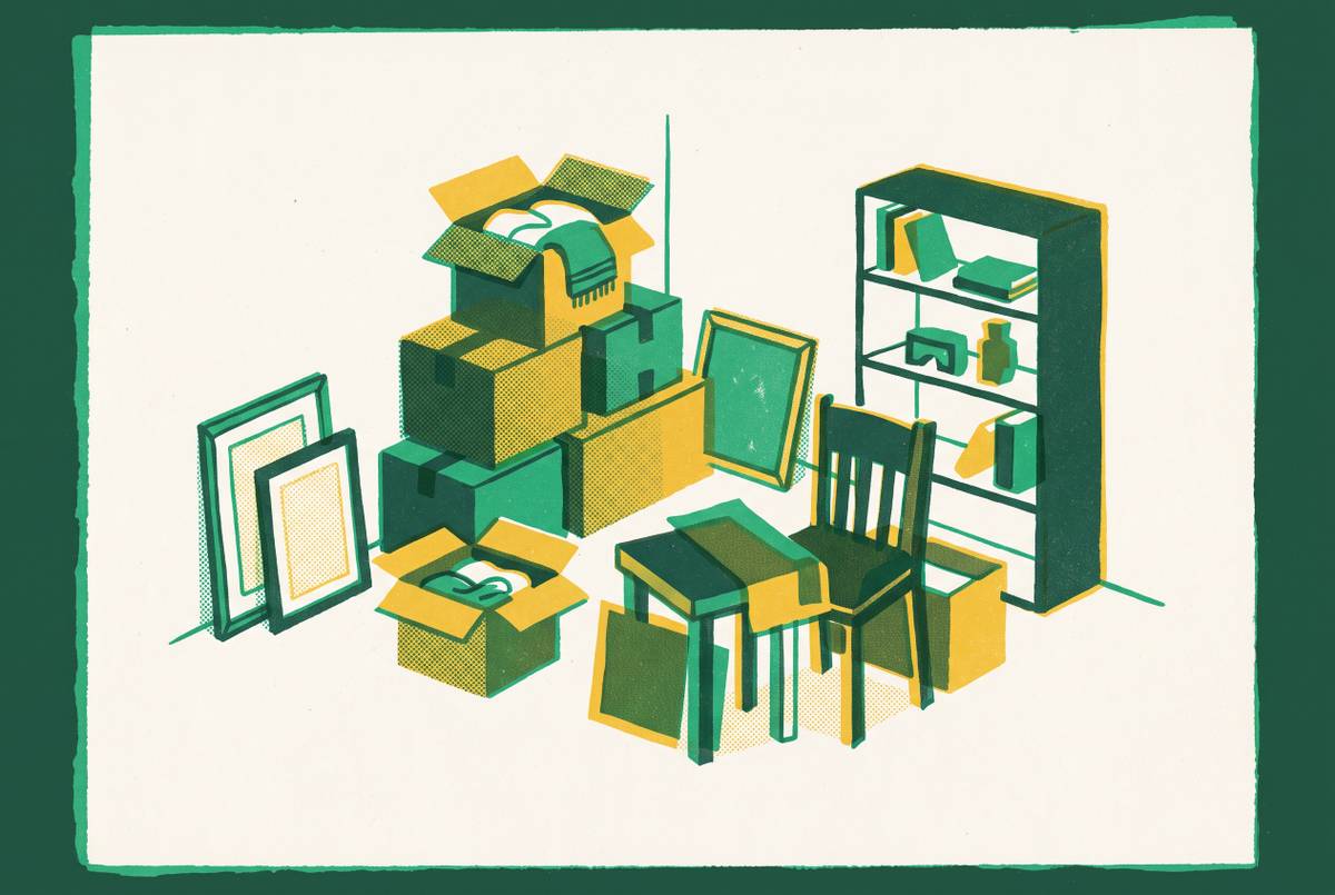 Cover illustration for “Decluttering After a Divorce or Estate Cleanout”