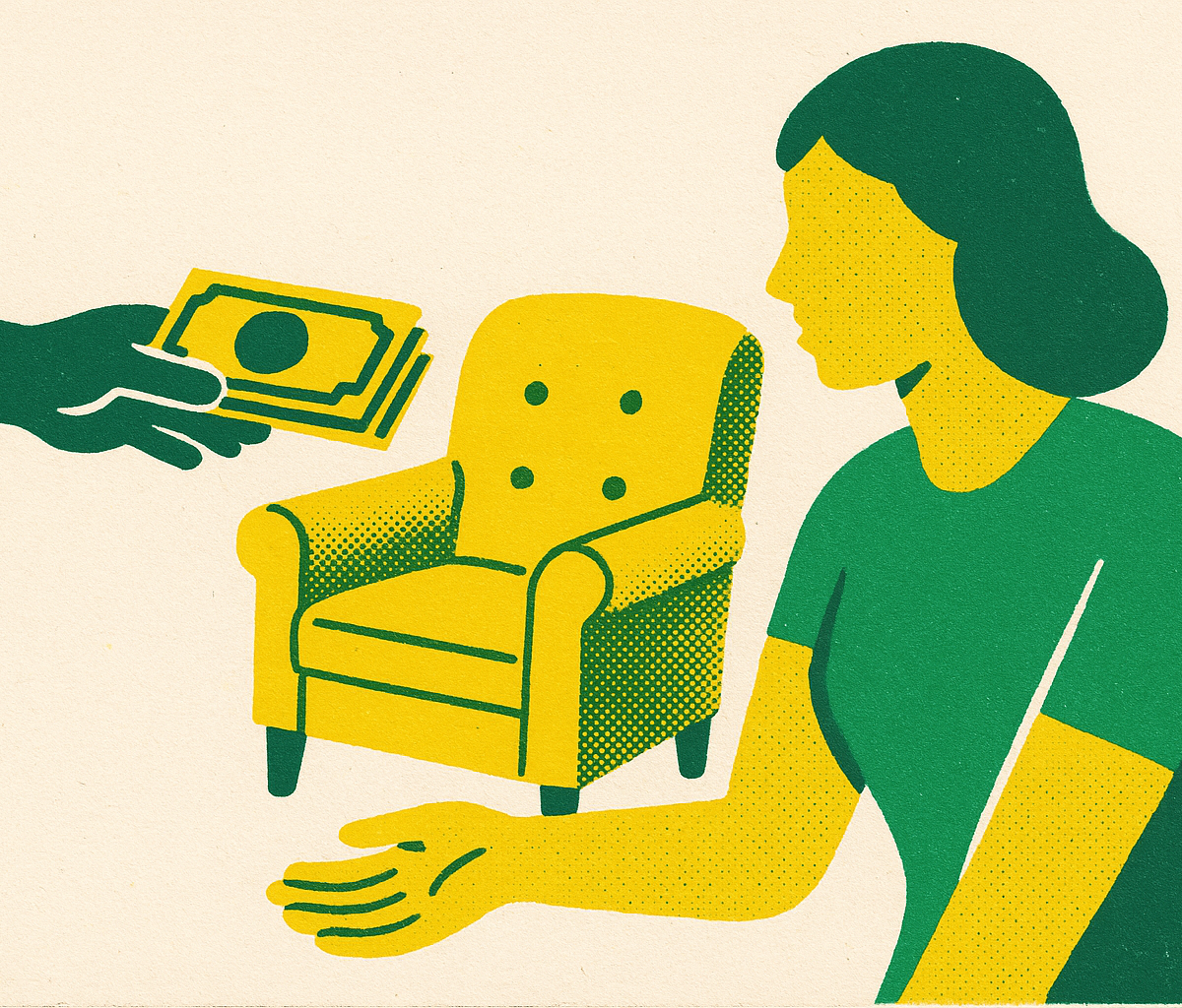 Cover illustration for “Stores That Buy Used Furniture for Cash”
