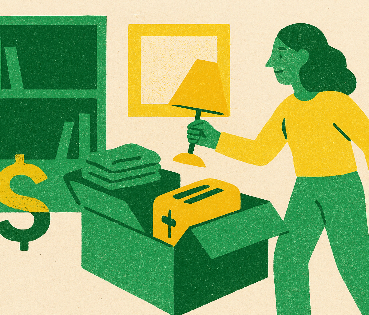 Cover illustration for “Room-by-Room Declutter Plan That Generates Cash”