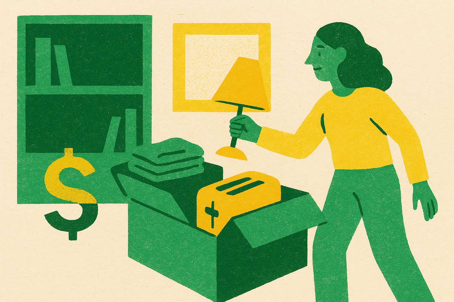Cover illustration for “Room-by-Room Declutter Plan That Generates Cash”