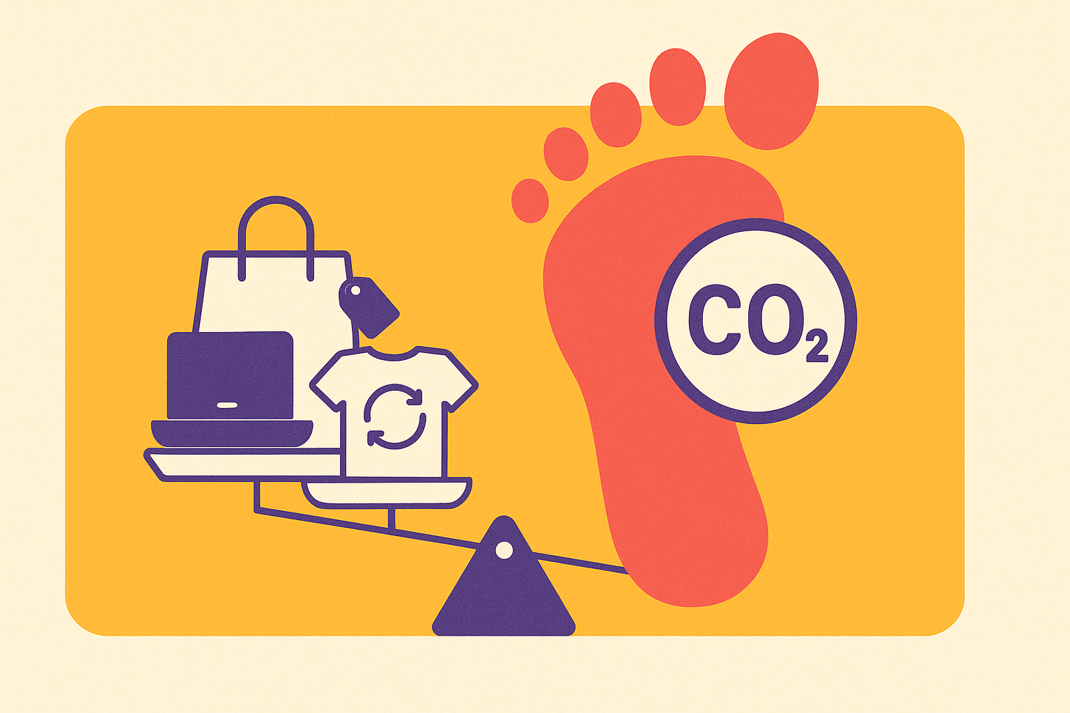 Cover illustration for “Carbon Footprint of New vs Secondhand Goods”