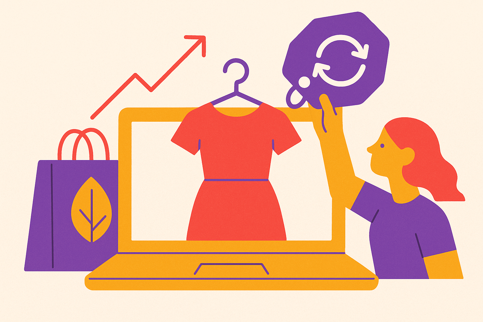 Cover illustration for “Fast Fashion's Resale Economy”