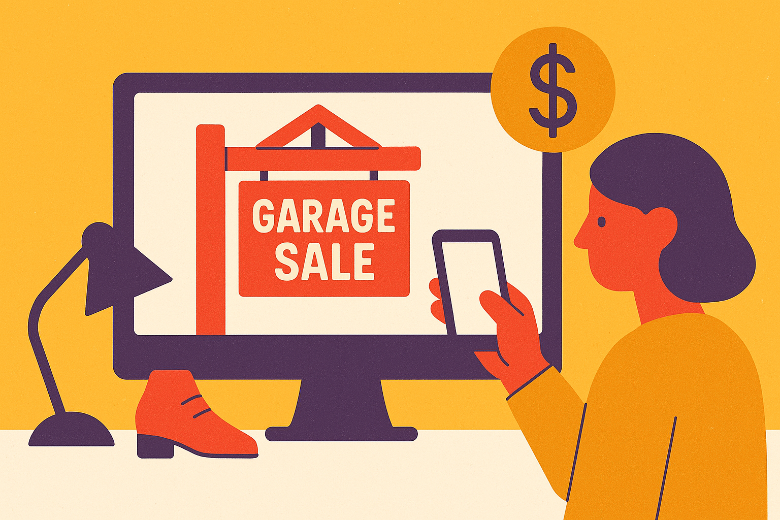 Cover illustration for “How Garage Sales Became a Multi-Billion Dollar Digital Economy”