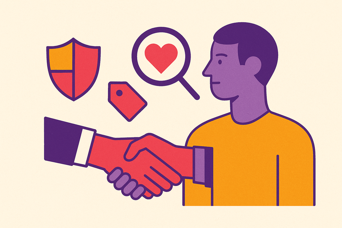 Cover illustration for “How Buyers Evaluate Trust in Secondhand Transactions”