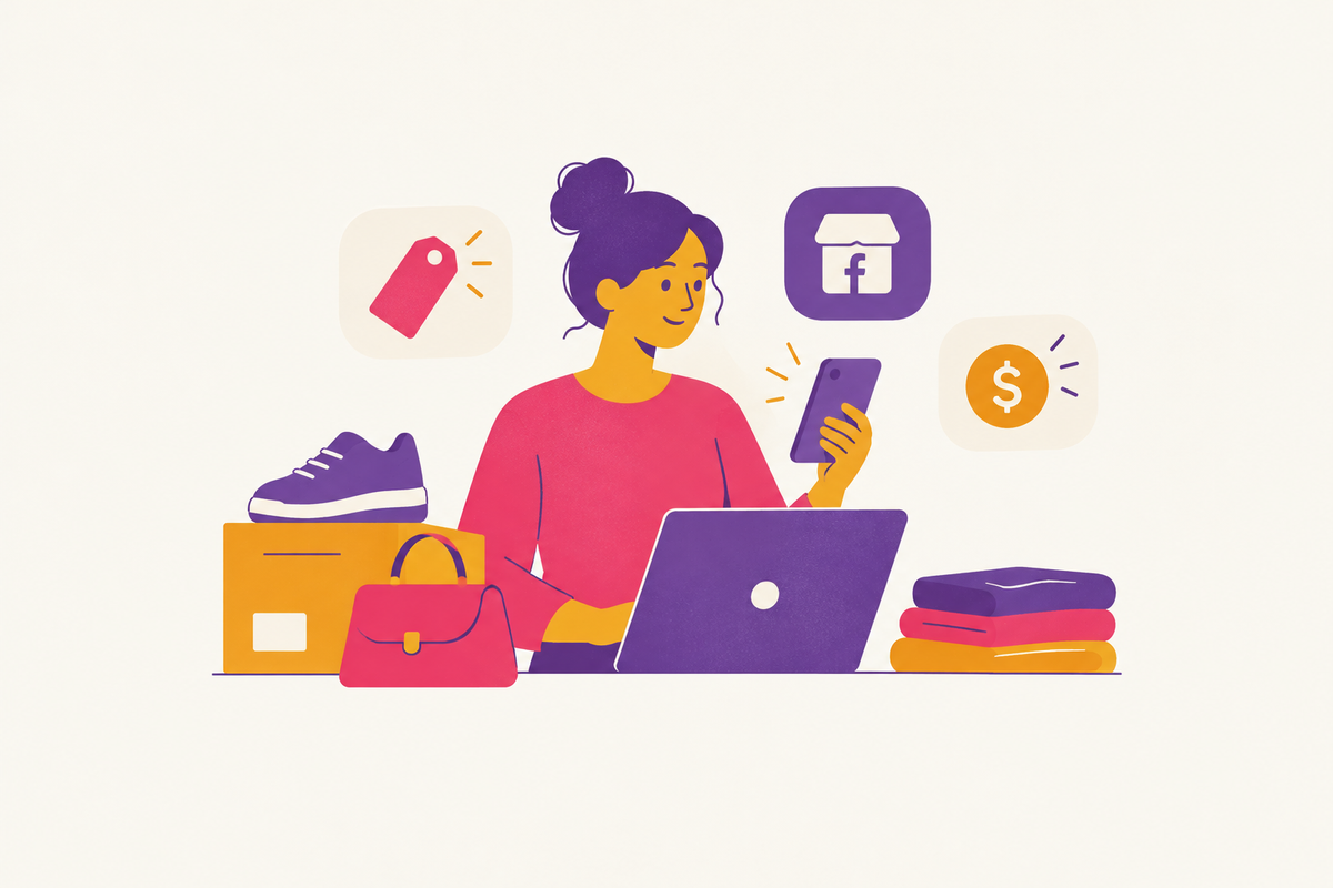 Cover illustration for “The Reseller's Cheat Sheet for Pricing and Posting Facebook Marketplace Items on the Fly”